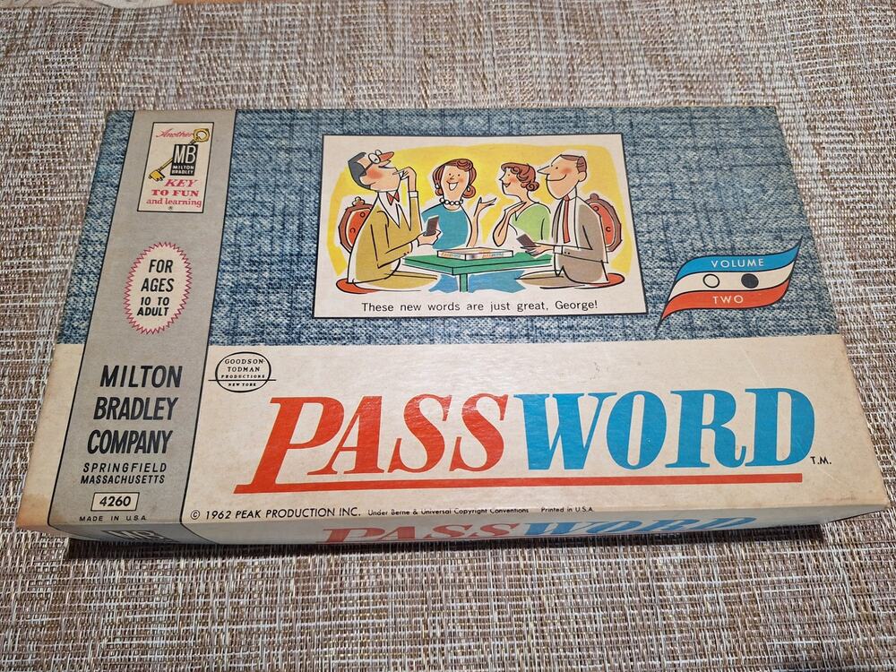 1962 Milton Bradley Password Board Game No 4260 Complete CIB CBS TV Volume 2